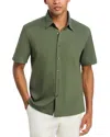 Theory Irving Regular Fit Short Sleeve Shirt In Green