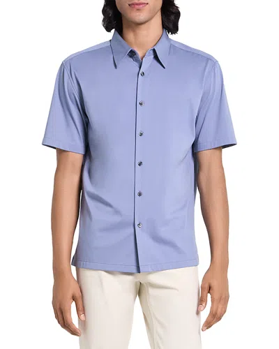 Theory Irving Regular Fit Short Sleeve Shirt In Blue