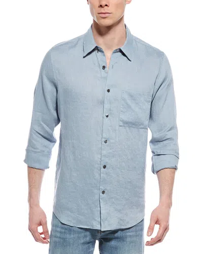 Theory Irving Relaxed Linen Shirt In Blue