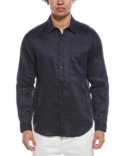 Theory Irving Relaxed Linen Shirt In Blue