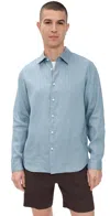 Theory Irving Relaxed Linen Shirt Rainstorm/29r