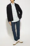 Theory Gary Ribbed Knit Zip Sweater Baltic/force Grey In Blue