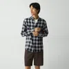 Theory Irving Shirt In Ombré Check Linen