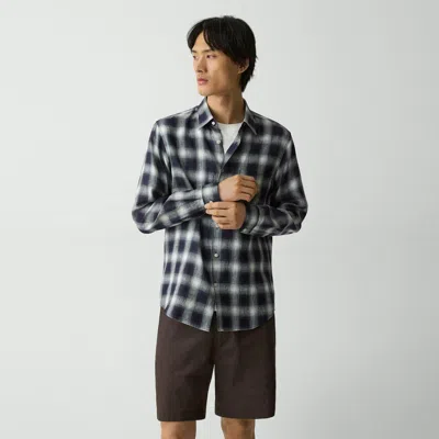 Theory Irving Shirt In Ombré Check Linen
