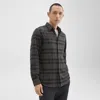 Theory Irving Plaid Cotton Flannel Button-up Shirt In Hunter Green Melange