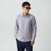 Theory Irving Shirt In Relaxed Linen In Gray