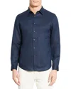 Theory Sylvain Shirt In Structure Knit In Baltic
