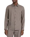 Theory Irving Shirt In Relaxed Linen In Brown