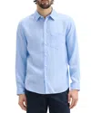Theory Irving Solid Linen Button-up Shirt In Clear Sky