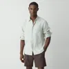 Theory Irving Shirt In Relaxed Linen In Light Greenstone