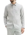 Theory Irving Solid Linen Button-up Shirt In Light Greenstone