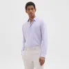 Theory Irving Shirt In Relaxed Linen In Soft Iris
