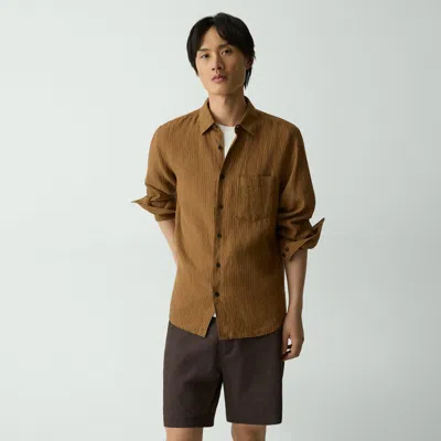 Theory Irving Shirt In Striped Linen