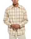 Theory Irving Fade Flannel Long Sleeve Shirt In Neutral