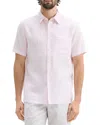 Theory Irving Short Sleeve Button Front Shirt In Dogwood