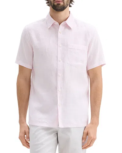 Theory Irving Short Sleeve Button Front Shirt In Dogwood