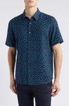 Theory Irving Short Sleeve Button-up Shirt In Baltic Multi