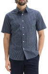 Theory Irving Regular Fit Short Sleeve Shirt In Blatic/fog