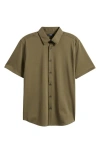 Theory Irving Short Sleeve Button-up Shirt In Green