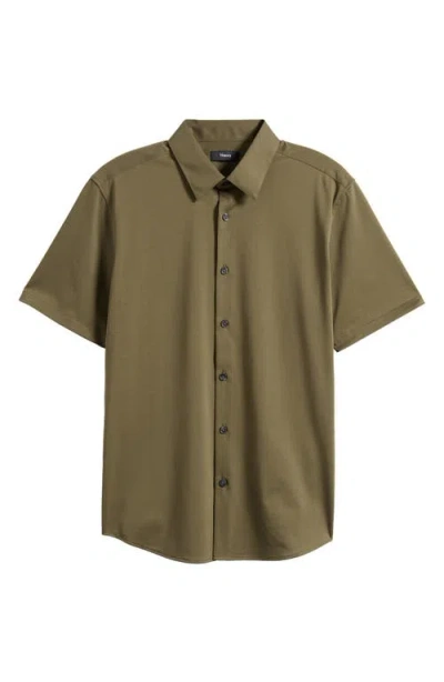 Theory Irving Short Sleeve Button-up Shirt In Green