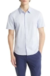 Theory Irving Short Sleeve Button-up Shirt In Blue