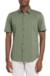 Theory Irving Short Sleeve Button-up Shirt In Green