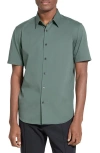 Theory Irving Short Sleeve Button-up Shirt In Multi