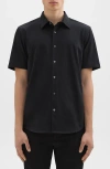 Theory Irving Short Sleeve Button-up Shirt In Black