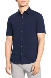 Theory Irving Short Sleeve Button-up Shirt In Blue