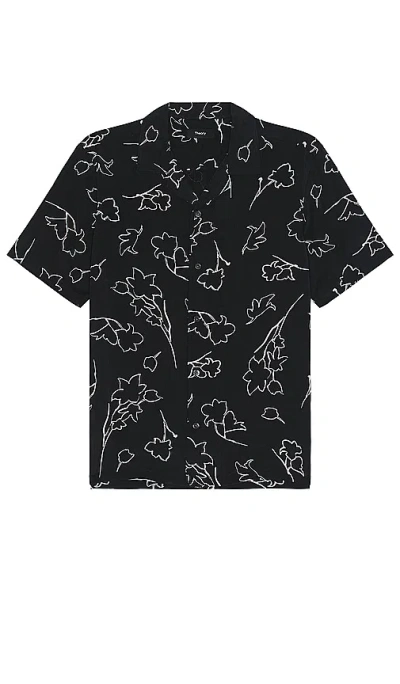 Theory Men's Irving Floral Sketch Camp Shirt In Black Multi