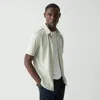 Theory Irving Short-sleeve Shirt In Structure Knit In Light Greenstone