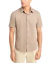 Theory Irving Short-sleeve Shirt In Structure Knit In Brown