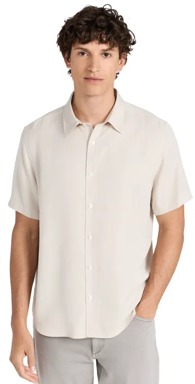 Theory Relaxed Short Sleeve Button-up Shirt In Neutral