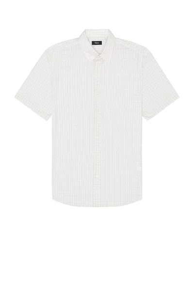 Theory Irving Short Sleeve Shirt In Sand Multi