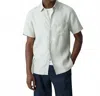 Theory Irving Short-sleeve Relaxed Linen Shirt In Light Greenstone In White