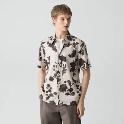 Theory Irving Short-sleeve Shirt In Floral Lyocell In Multi