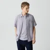 Theory Irving Short-sleeve Shirt In Relaxed Linen In Gray