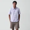 Theory Irving Short-sleeve Shirt In Structure Knit In Blue