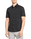 Theory Irving Slim Fit Short Sleeve Shirt In Black