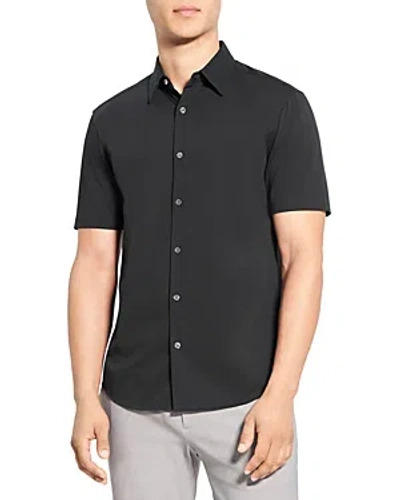 Theory Irving Slim Fit Short Sleeve Shirt In Black