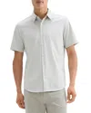 Theory Irving Short Sleeve Button-up Shirt In Light Greenstone