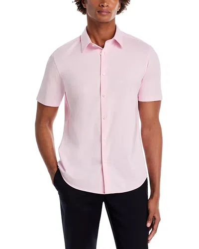 Theory Irving Slim Fit Short Sleeve Shirt In Soft Pink