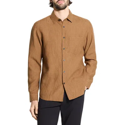 THEORY THEORY IRVING SLUB LINEN BUTTON-UP SHIRT