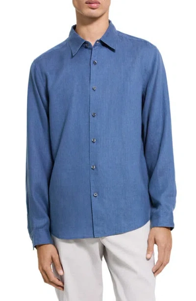 THEORY THEORY IRVING SOLID LINEN BUTTON-UP SHIRT