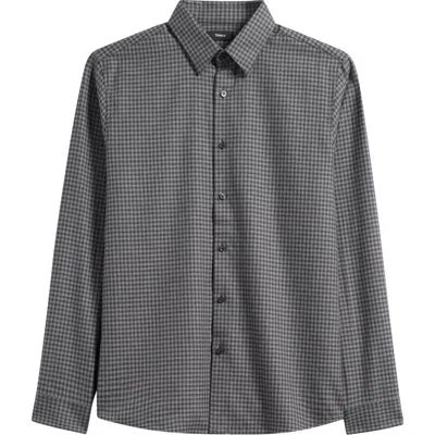 Theory Irving Standard Fit Cotton Gingham Button-up Shirt In Gray