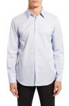 Theory Irving Regular Fit Button Down Shirt In White New Klein Blue