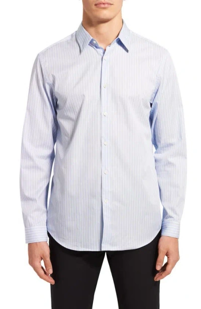 Theory Irving Regular Fit Button Down Shirt In White New Klein Blue