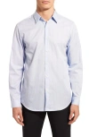 Theory Irving Regular Fit Button Down Shirt In Olympic/white