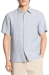 Theory Irving Linen Stripe Standard Fit Button Down Shirt In Multi
