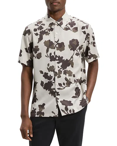Theory Irving Tropical Floral Shirt In White